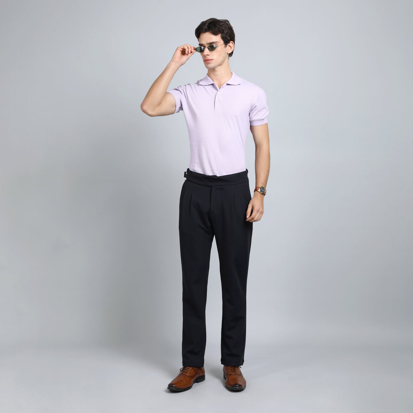 BARITONE NAVY SLIM FIT GURKHA TROUSERS 4797-2
